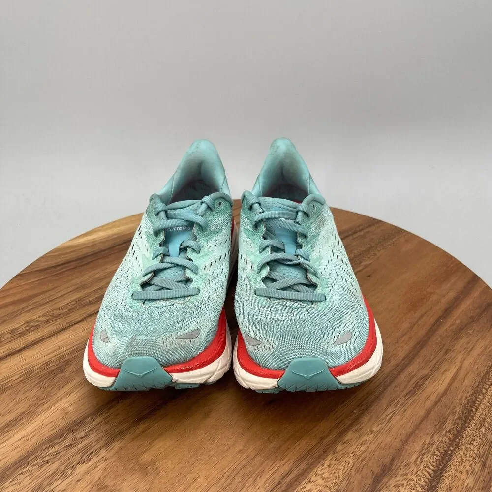 Hoka One One Clifton 8 Shoes Womens Size 6.5 B Aqua Running Comfort Walking Gym